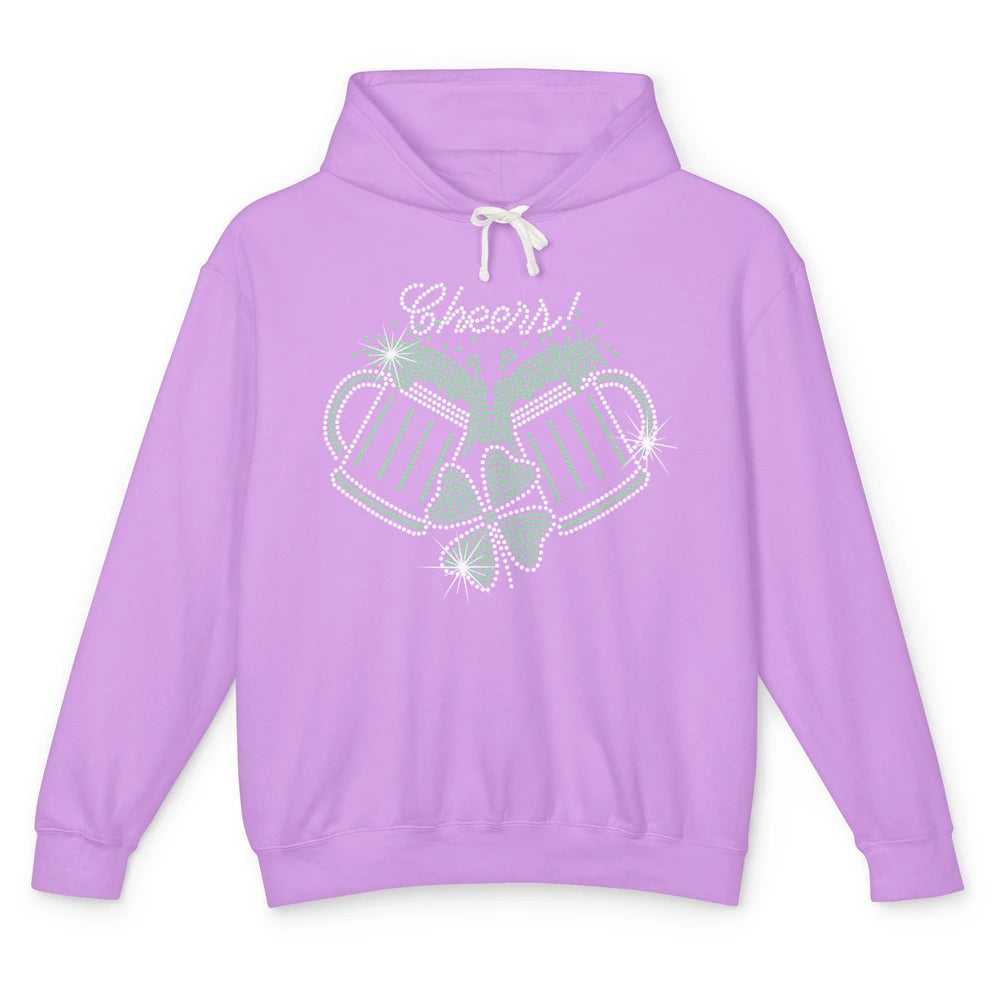 Cheers St Patrick's Day Drink Beer Bling Rhinestone Shamrock Unisex Lightweight Hoodie