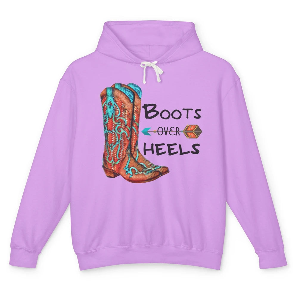 Western Cowgirl Boots Over Heels Cowboy Boots Country Girl Unisex Lightweight Hoodie