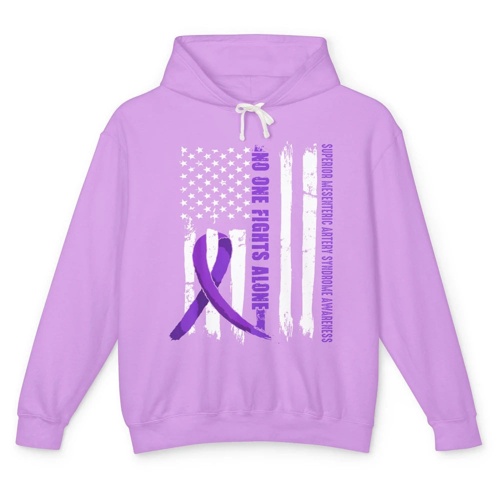 Superior Mesenteric Artery Syndrome Flag No One Fight Alone Unisex Lightweight Hoodie