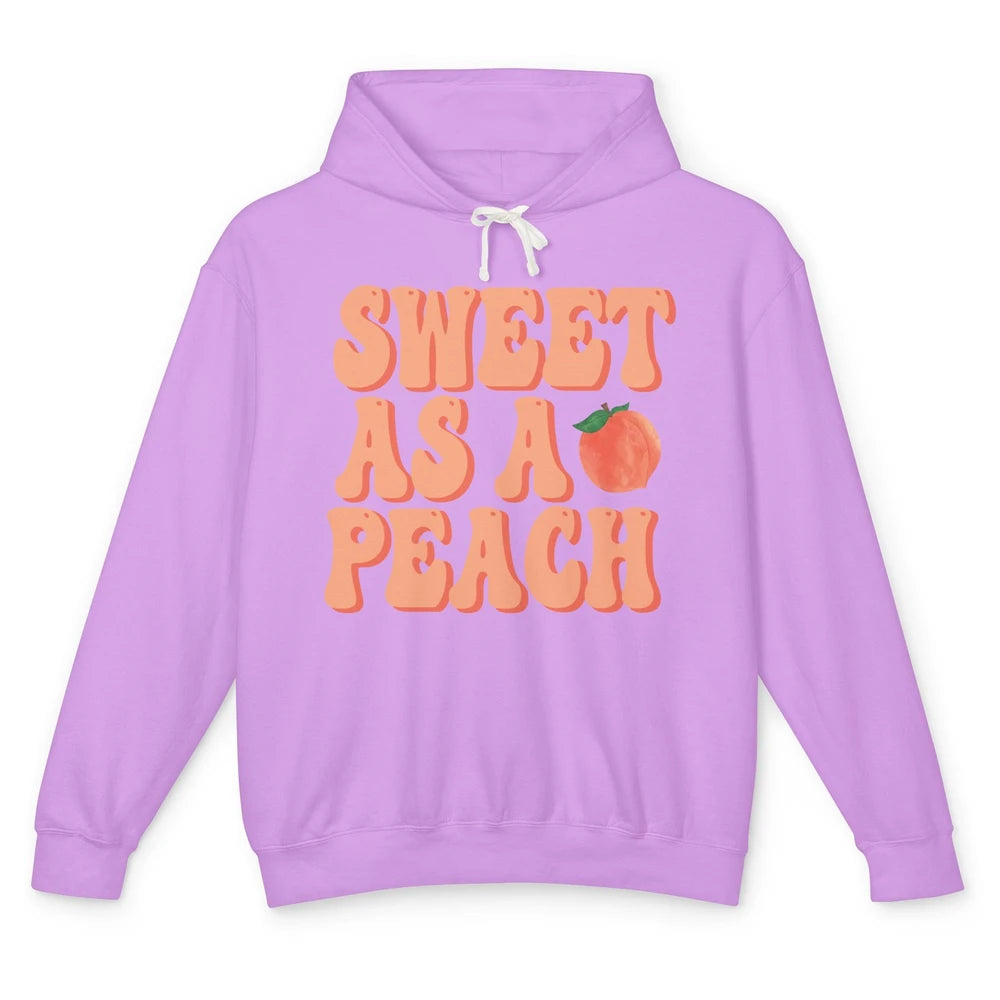 Sweet As A Peach Retro 70s Peachy Summer Fruit Peach Lovers Unisex Lightweight Hoodie