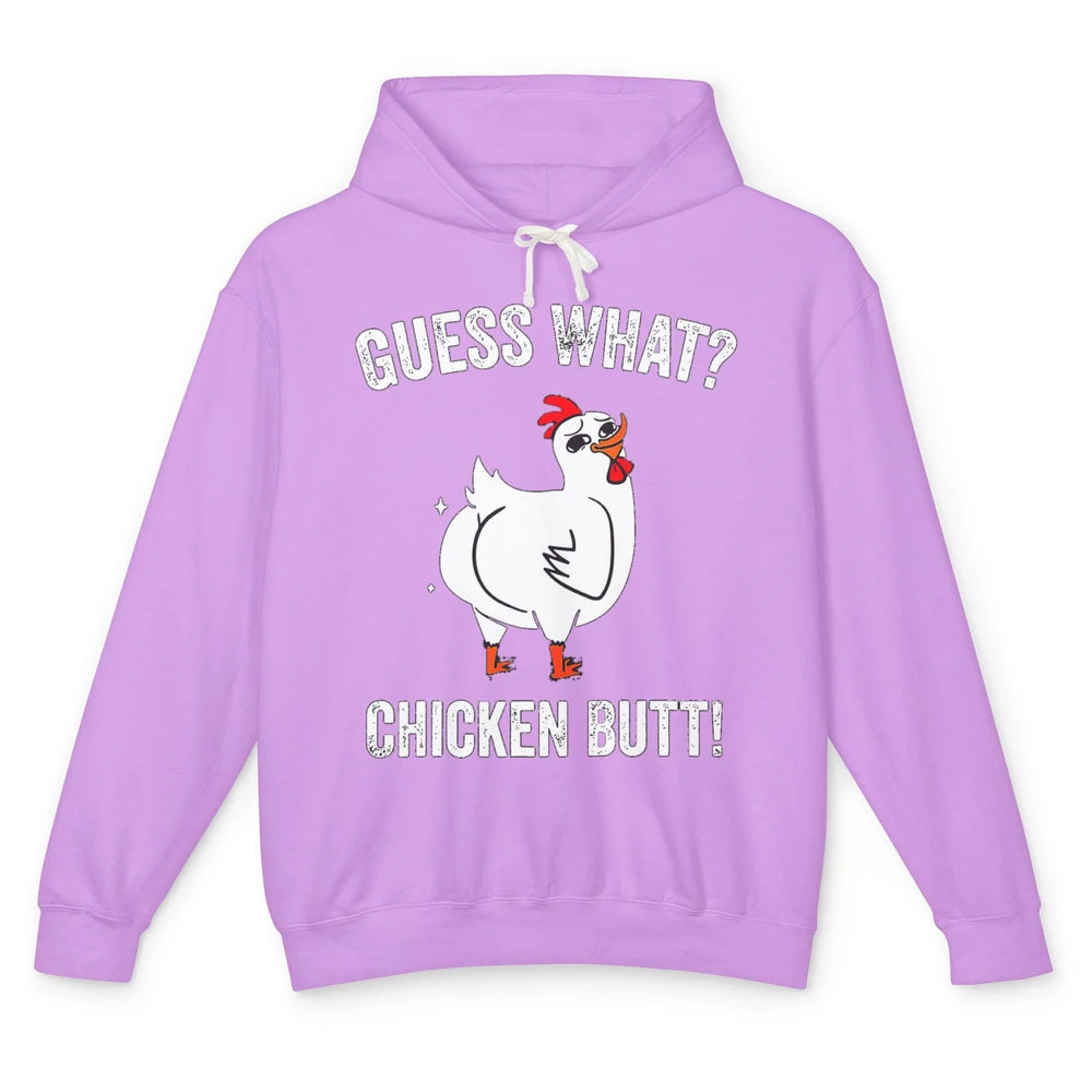 Funny Chicken Butt Cute Rooster Guess What Farm Animal Pet Unisex Lightweight Hoodie