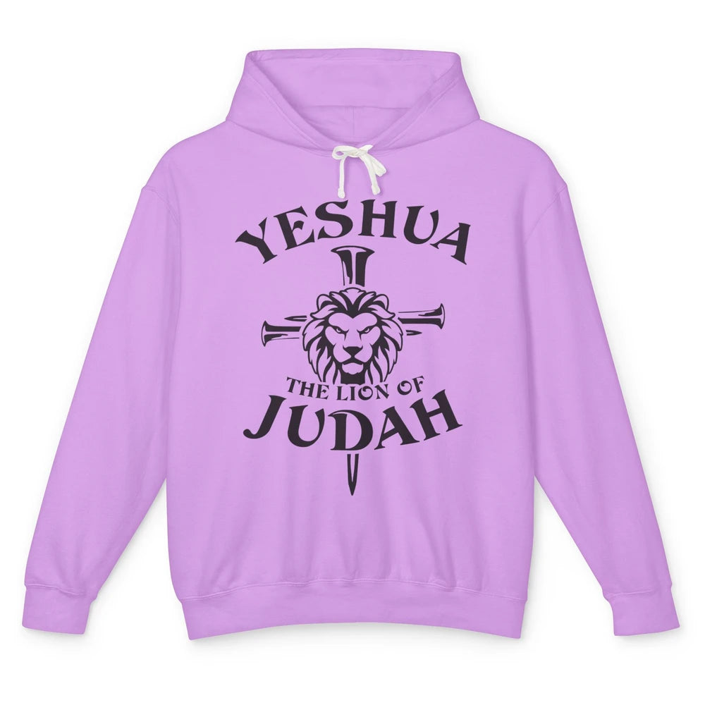 Yeshua Jesus Cross Lion Of Judah Christian Faith Religious Unisex Lightweight Hoodie