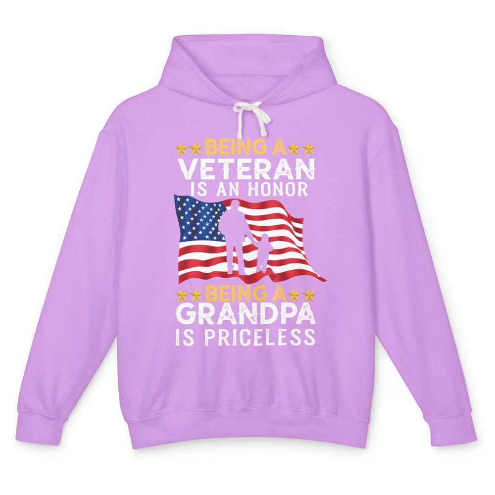 Being A Veteran Is An Honor Army Dad US Military Day Unisex Lightweight Hoodie