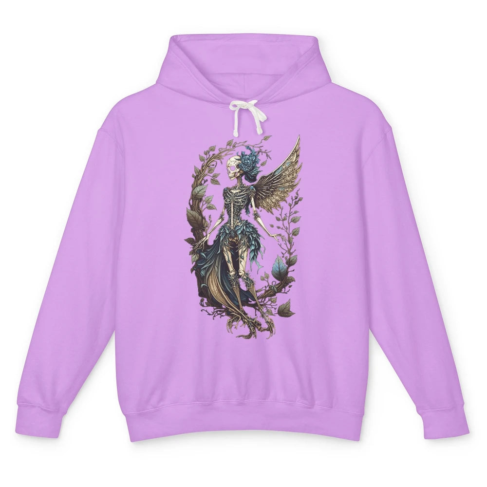 Crescent Fairy Skeleton Witchy Gothic Grunge Halloween Skull Unisex Lightweight Hoodie