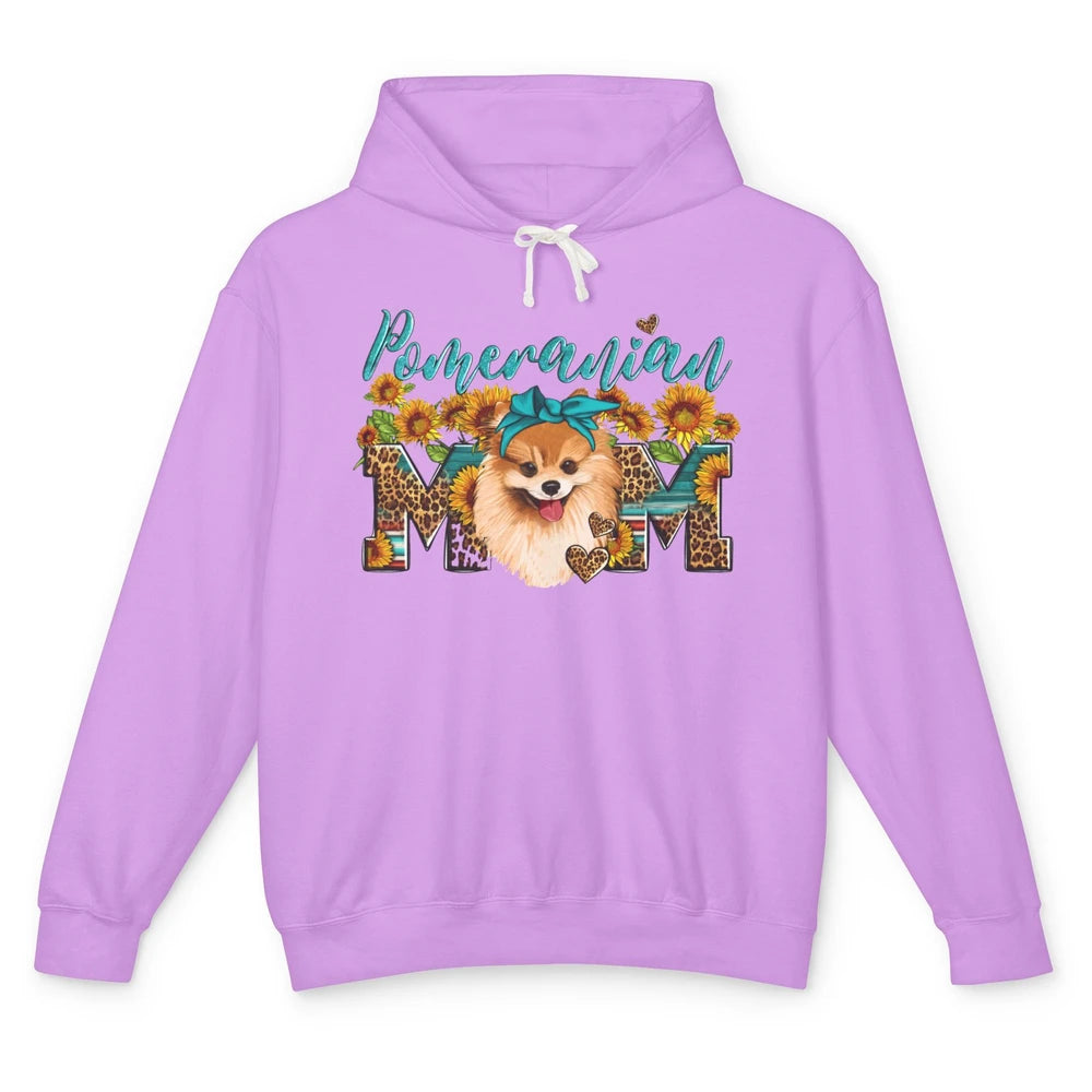 Sunflower Leopard Pomeranian Mom Western Pomeranian Dog Lady Unisex Lightweight Hoodie