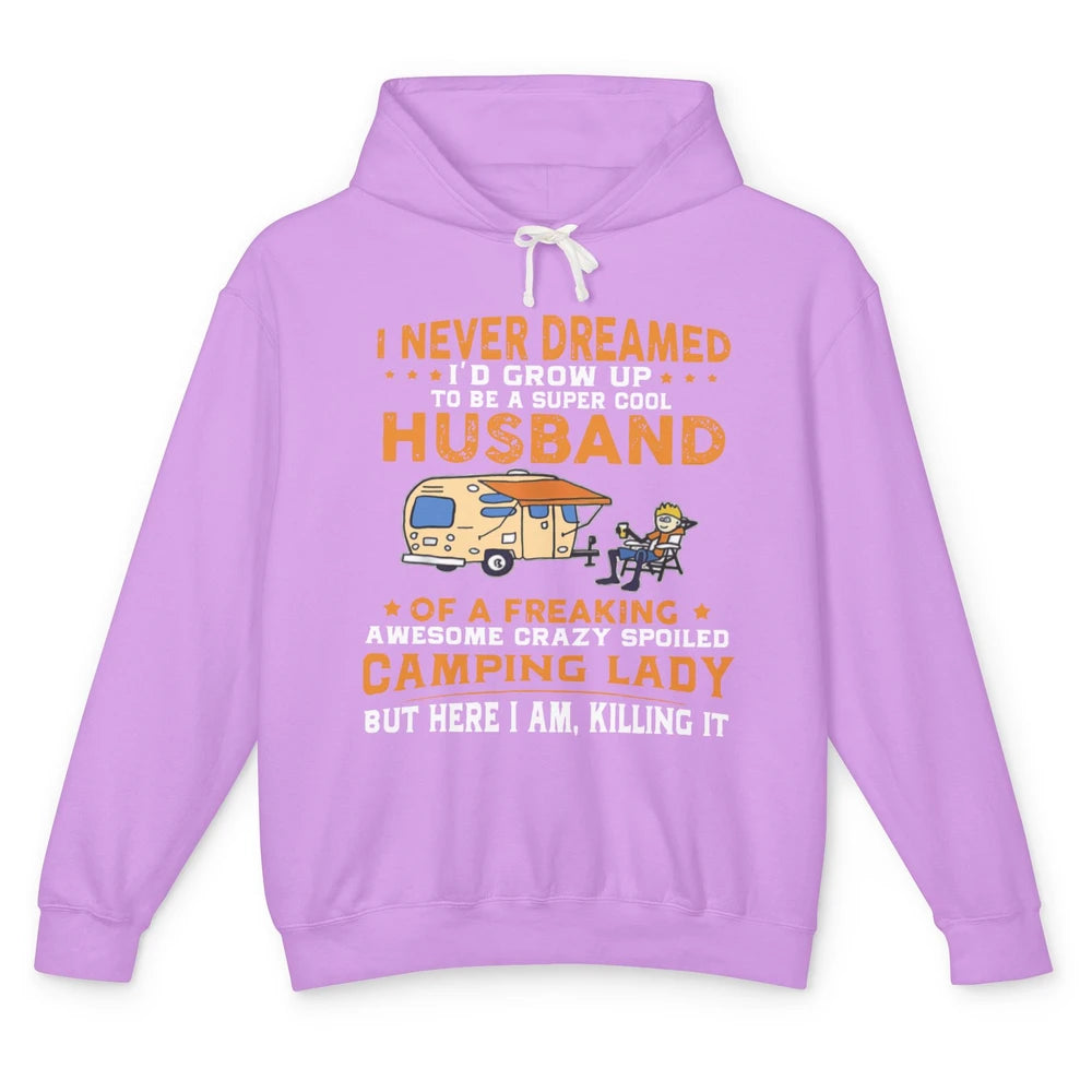 Cool Husband of An Awesome Camping Lady Happy Campers Unisex Lightweight Hoodie