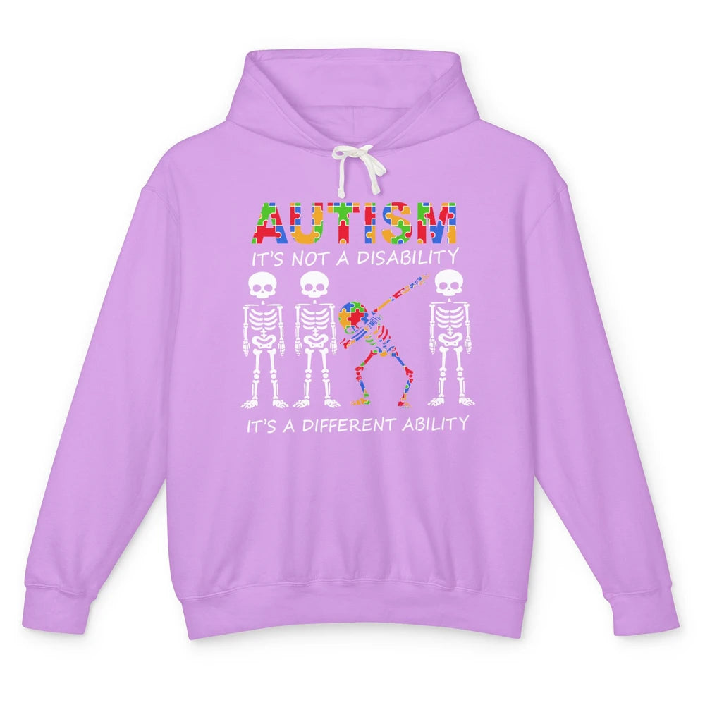 Skeleton Autism It's Not A Disability Autism Awareness Unisex Lightweight Hoodie