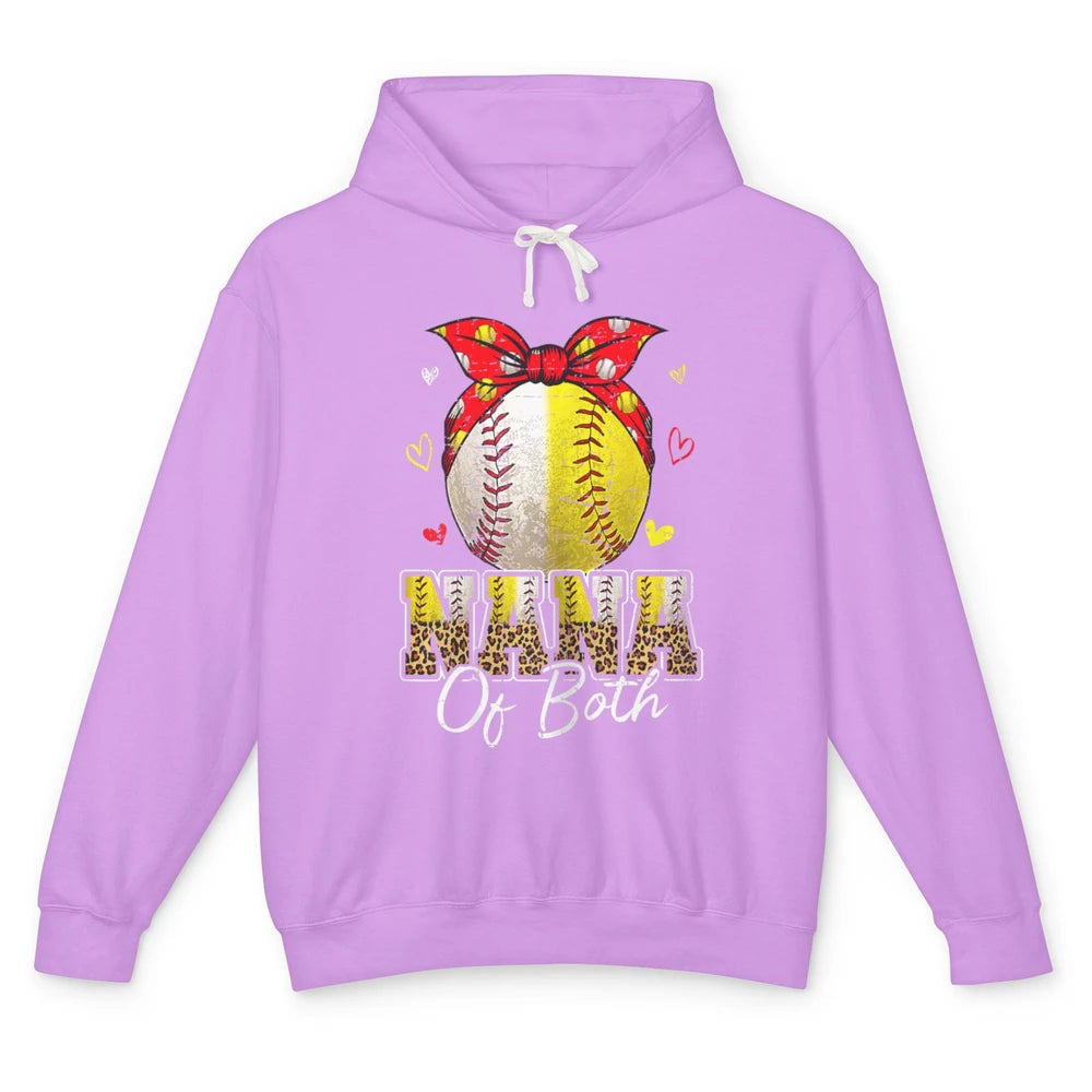 Women Baseball Softball Nana Of Both Mothers Day Sports Game Unisex Lightweight Hoodie