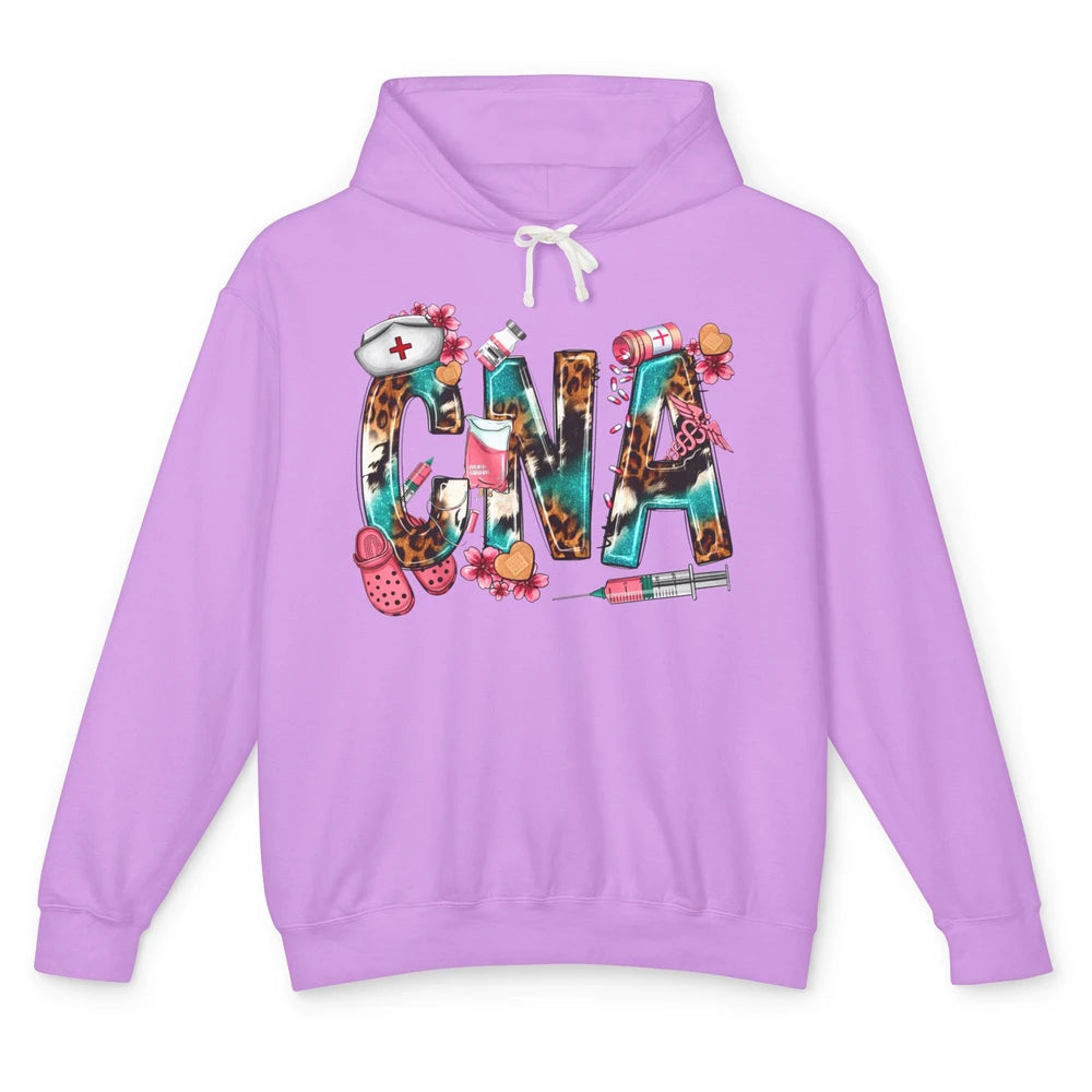 Leopard Stethoscope Love CNA Life Nurse Life Western Nursing Unisex Lightweight Hoodie