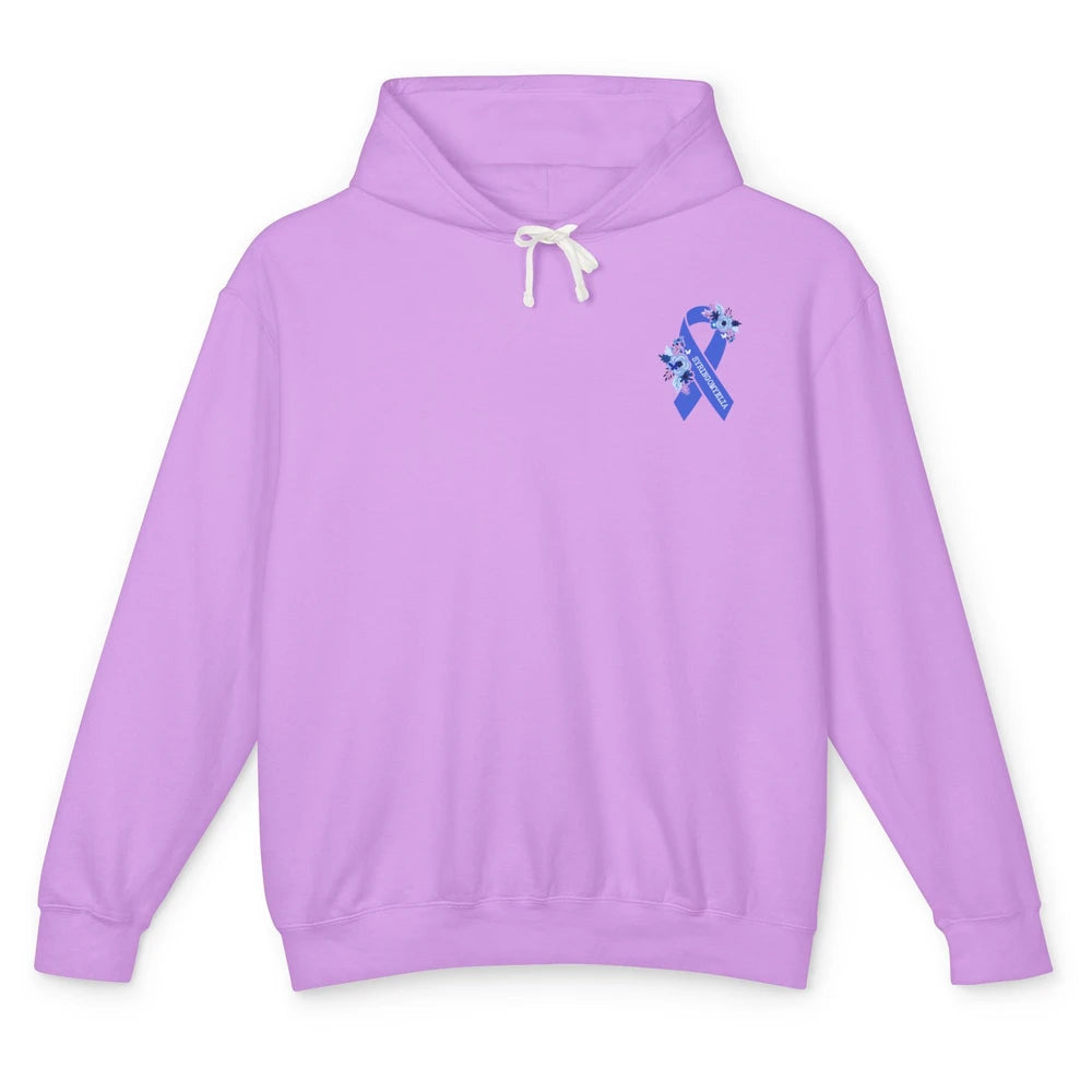 Syringomyelia Awareness Floral Blue Ribbon Rainbow Unisex Lightweight Hoodie