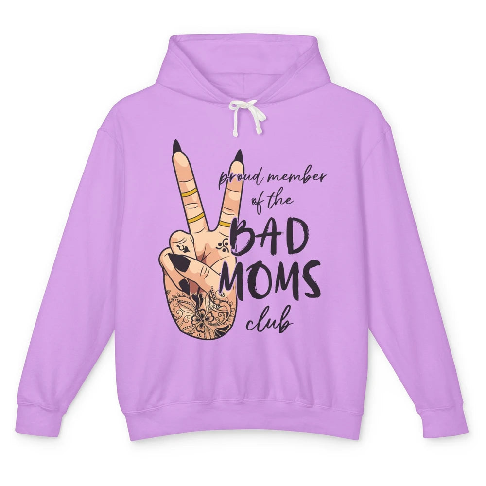 Funny Messy Bun Proud Member Of Bad Moms Club Tattoo Leopard Unisex Lightweight Hoodie