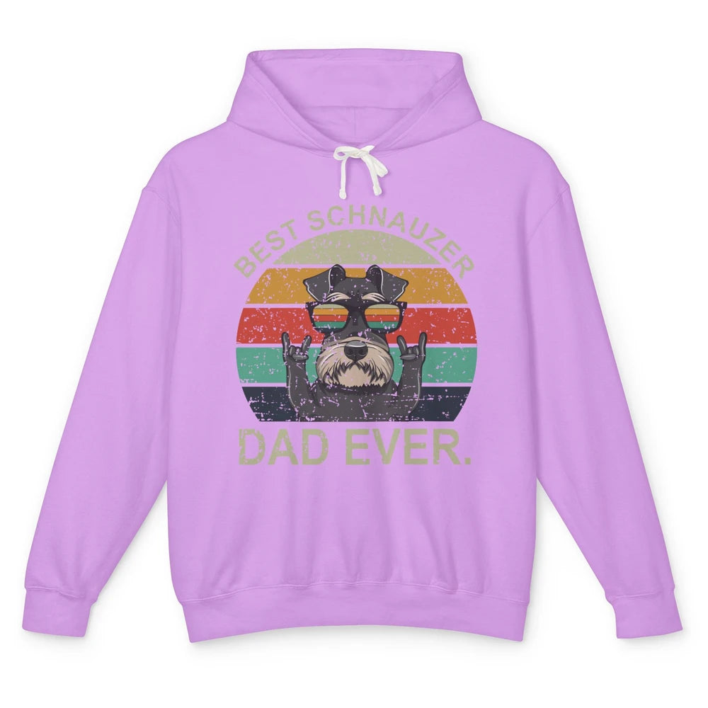 Vintage Sunset Best Schnauzer Dad Ever Father's Day Unisex Lightweight Hoodie