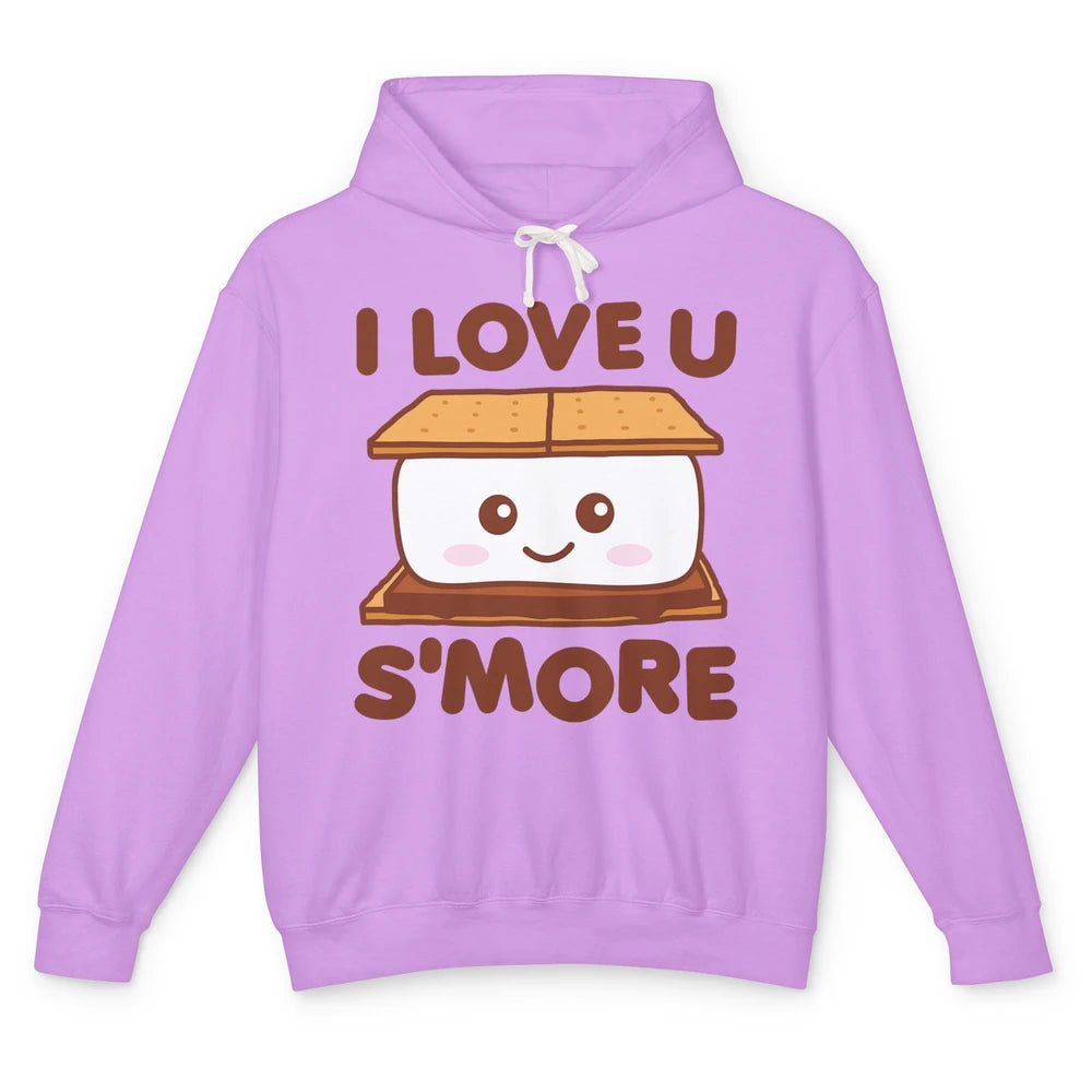 Funny Camping I Love You Smore Pun Camper Campfire Retro Unisex Lightweight Hoodie