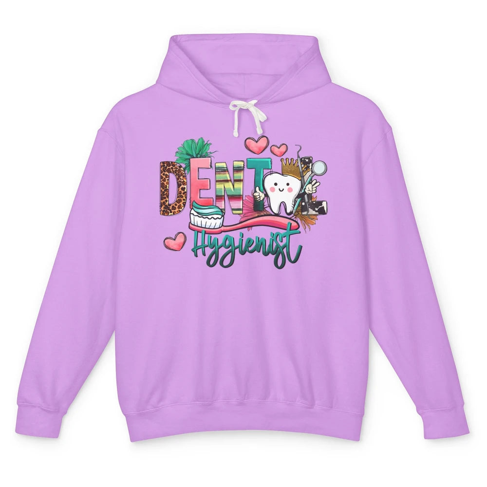 Leopard Dental Hygienist Teeth Dental Hygiene Dentist Life Unisex Lightweight Hoodie