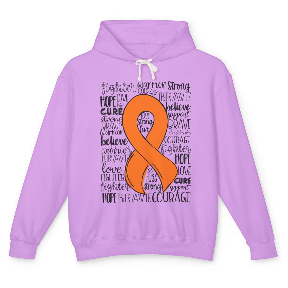 Functional Neurological Disorder FND Orange Ribbon Hope Love Unisex Lightweight Hoodie