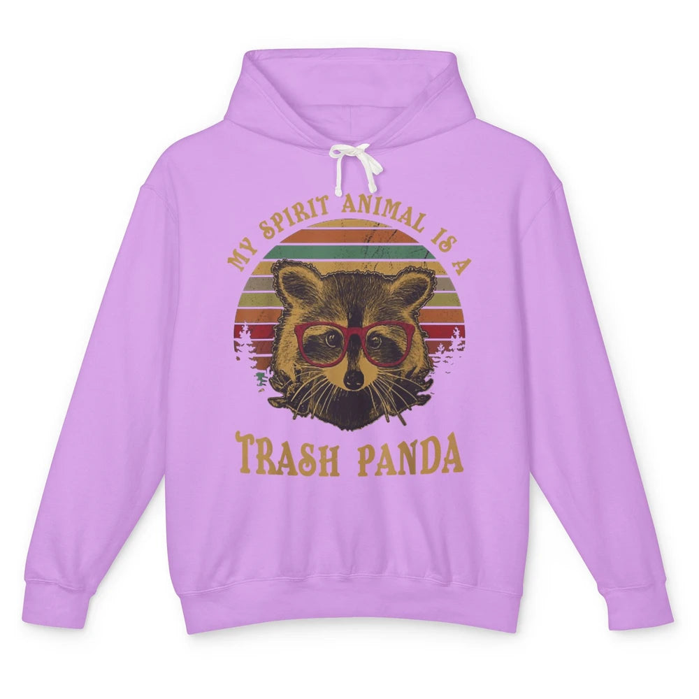 Funny Raccoon Trash Panda Spirit Animal Vintage Glasses Joke Unisex Lightweight Hoodie