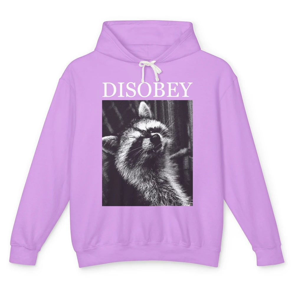 Funny Racoon Disobey Let's Do Crime Raccoon Panda Lovers Unisex Lightweight Hoodie