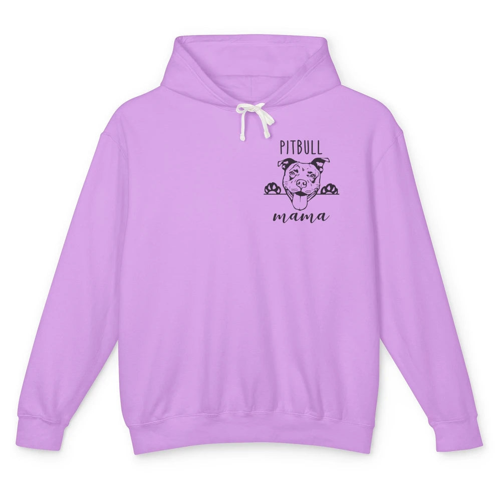 Cute Pitbull Mama Pocket Funny Hiding Dog Pet Mom Lover Unisex Lightweight Hoodie