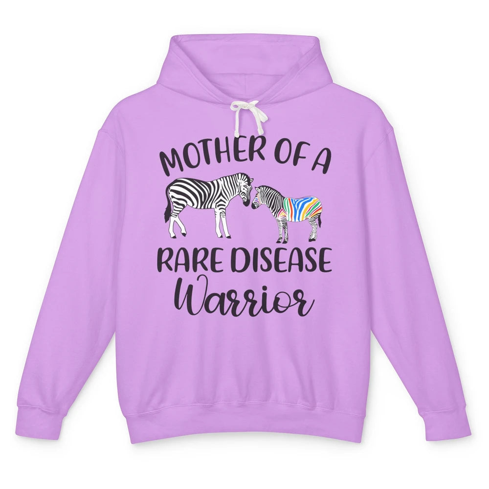 Mother Of A Rare Disease Warrior Zebra Rare Disease Mom Unisex Lightweight Hoodie