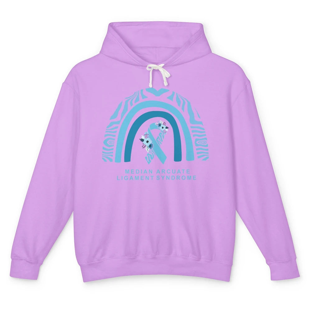 Median Arcuate Ligament Syndrome Awareness MALS Blue Rainbow Unisex Lightweight Hoodie