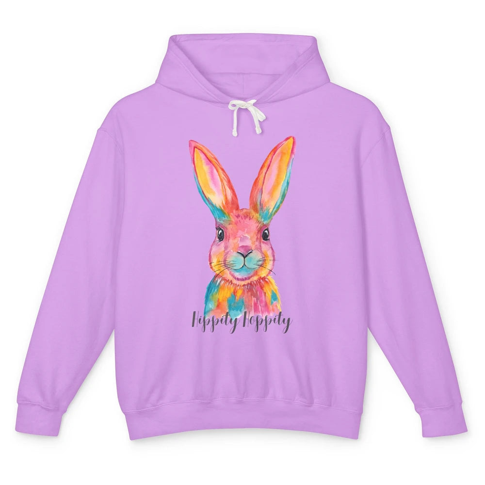 Watercolor Hippity Hoppity Bunny Dance Easter Rabbit Hip Hop Unisex Lightweight Hoodie