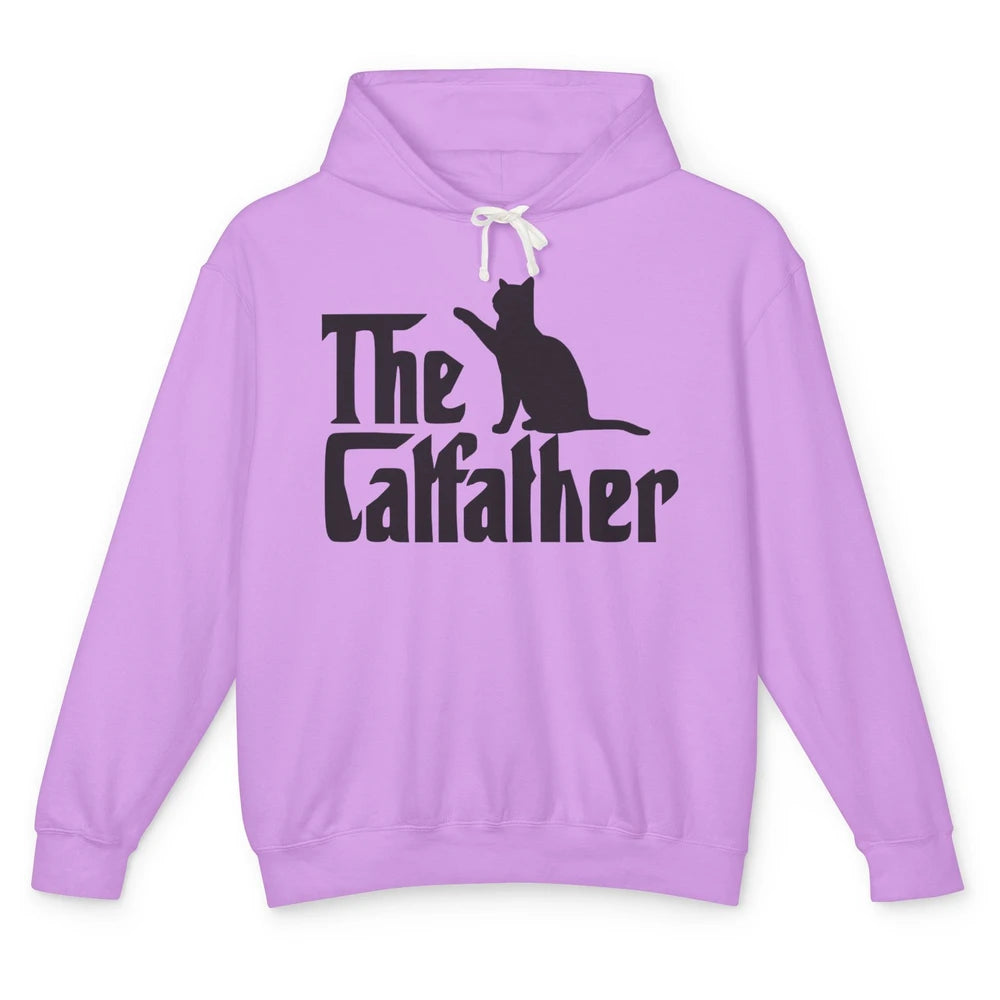 The Catfather Parody Funny Cat Lovers Cat Dad Fathers Day Unisex Lightweight Hoodie