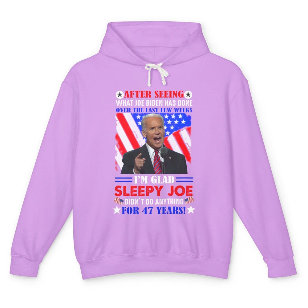 US Flag Joe Biden Didn't Do Anything 47 Years Anti Liberals Unisex Lightweight Hoodie