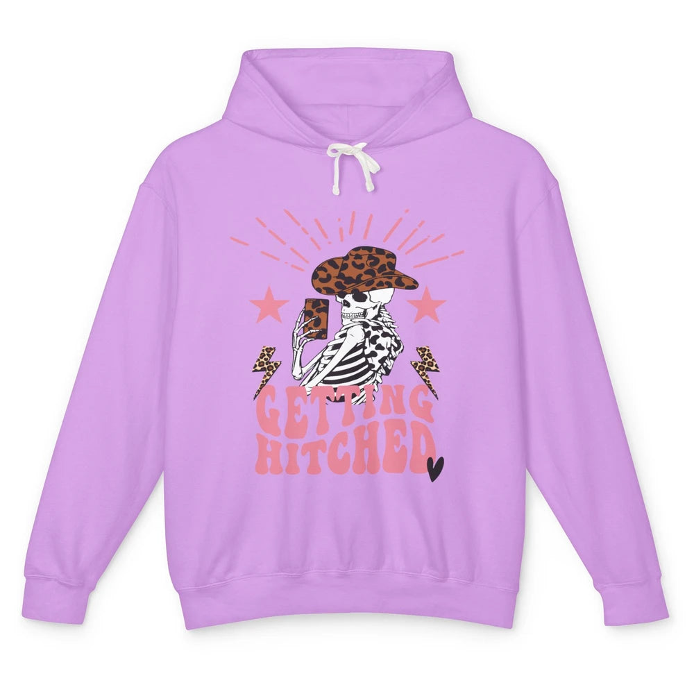 Leopard Skeleton Cowgirl Selfie Bachelorette Western Country Unisex Lightweight Hoodie