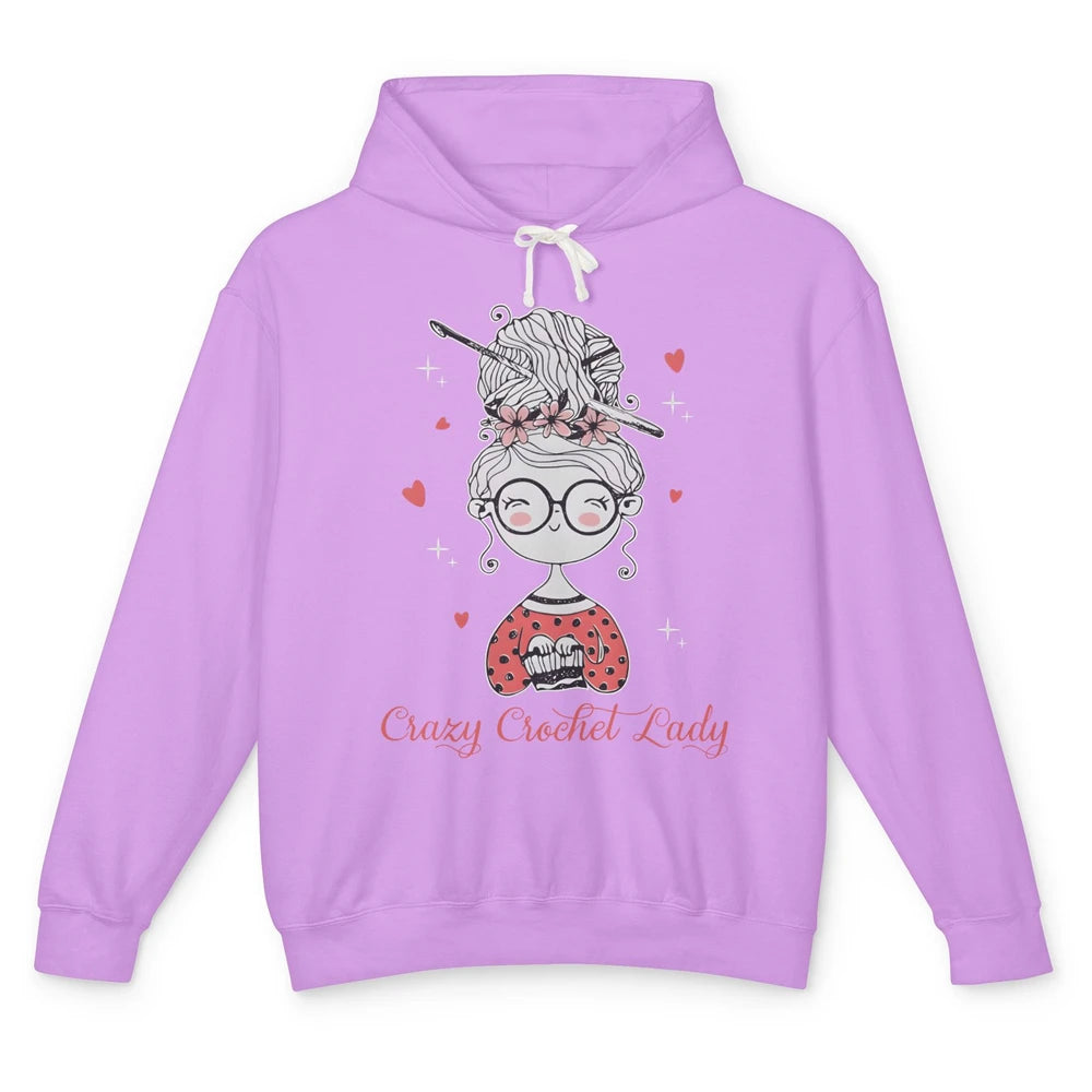 Cute Crocheting Crazy Crochet Lady Yarning Knitting Women Unisex Lightweight Hoodie