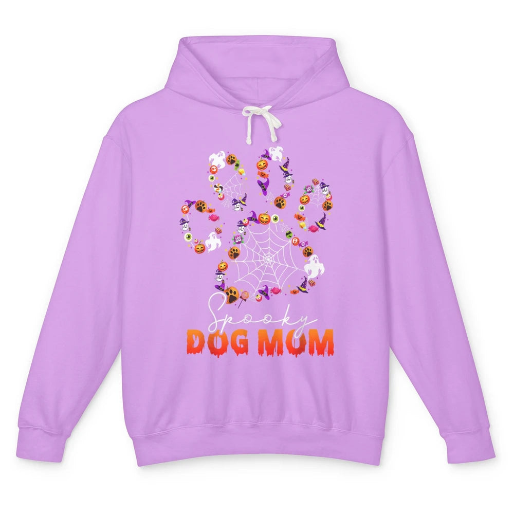 Cute Dog Mom Paw Mother Spider Happy Halloween Spooky Season Unisex Lightweight Hoodie