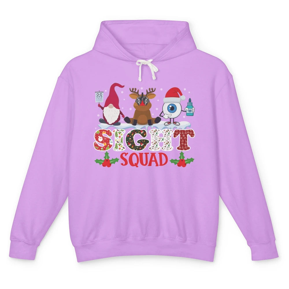 Optometrist Sight Squad Gnome Reindeer Optician Christmas Unisex Lightweight Hoodie