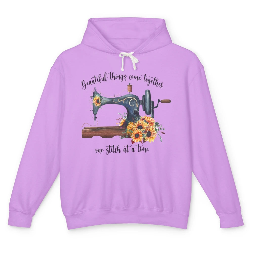 Sewing Beautiful Things Come Together One Stitch At A Time Unisex Lightweight Hoodie