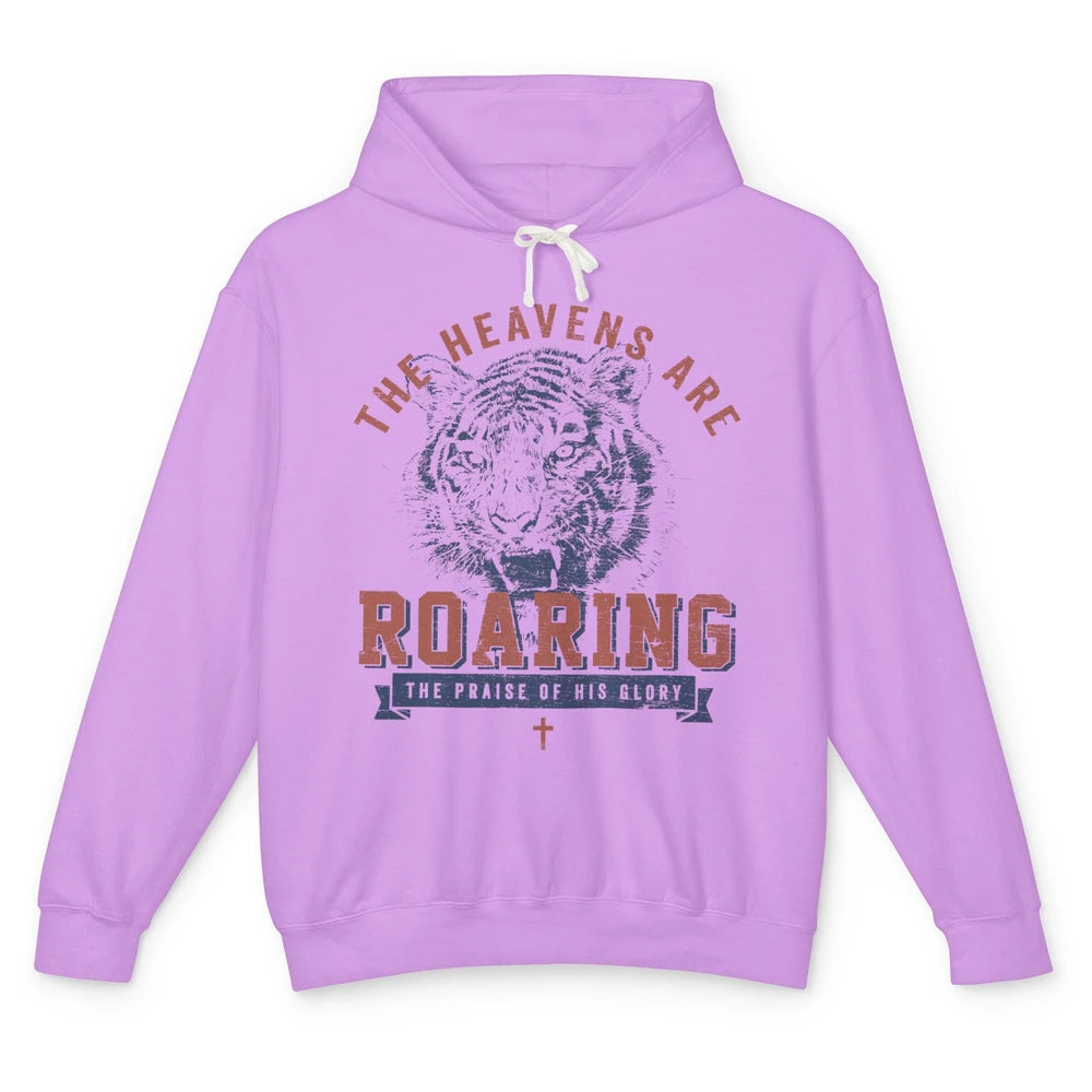 Lion Lightning Bolt Heavens Are Roaring Christian Catholic Unisex Lightweight Hoodie