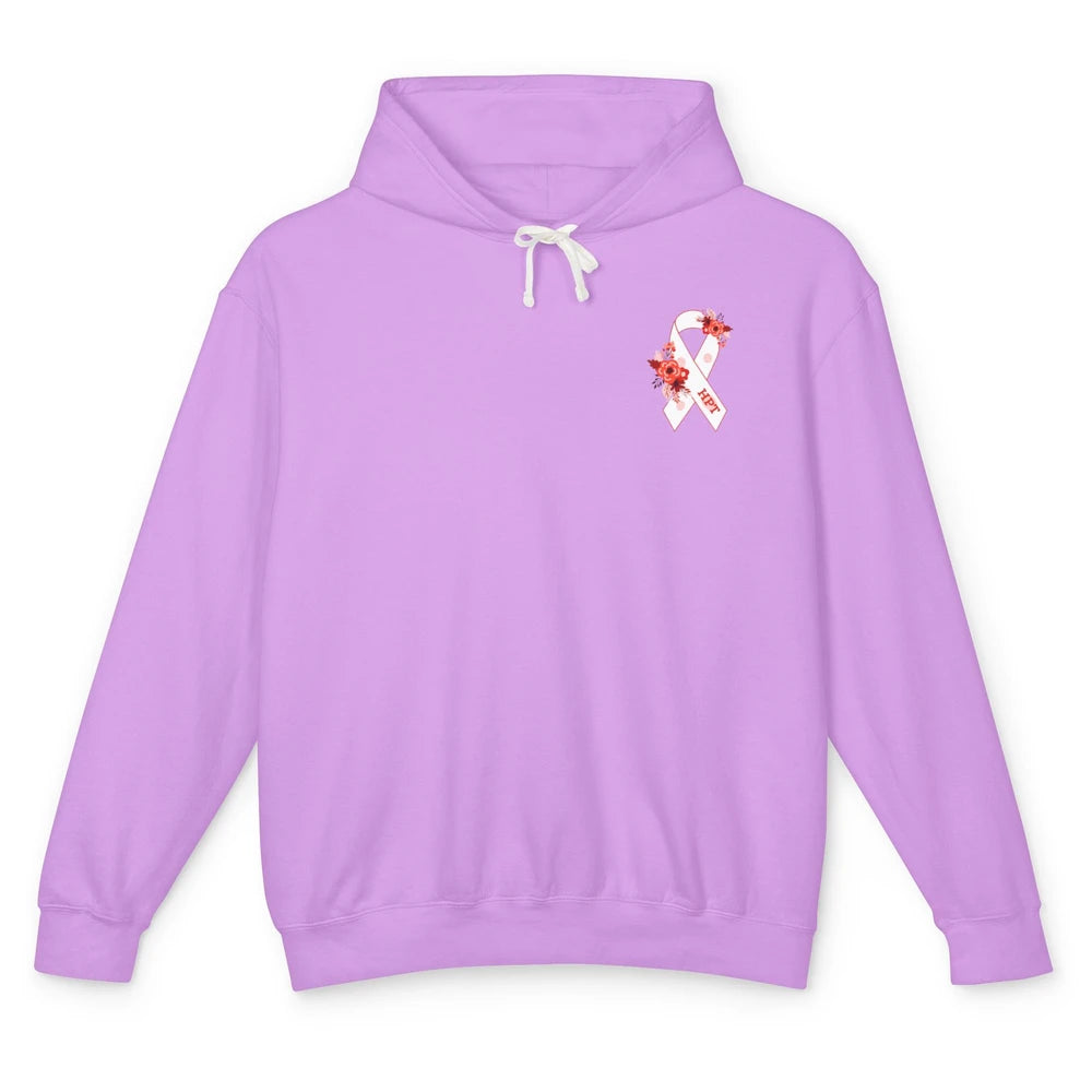 Hyperparathyroidism Awareness Red White Ribbon Parathyroid Unisex Lightweight Hoodie