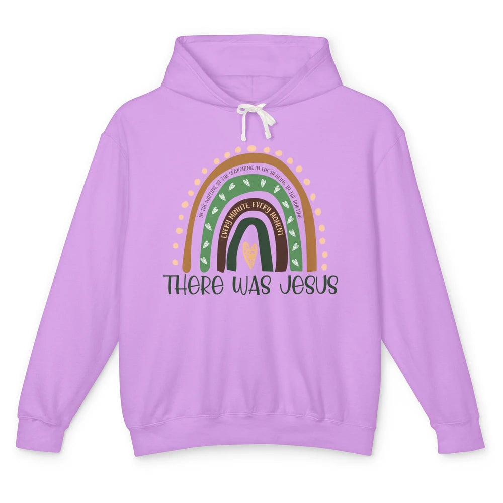 Retro Rainbow In Every Minute There Was Jesus Christian Gift Unisex Lightweight Hoodie