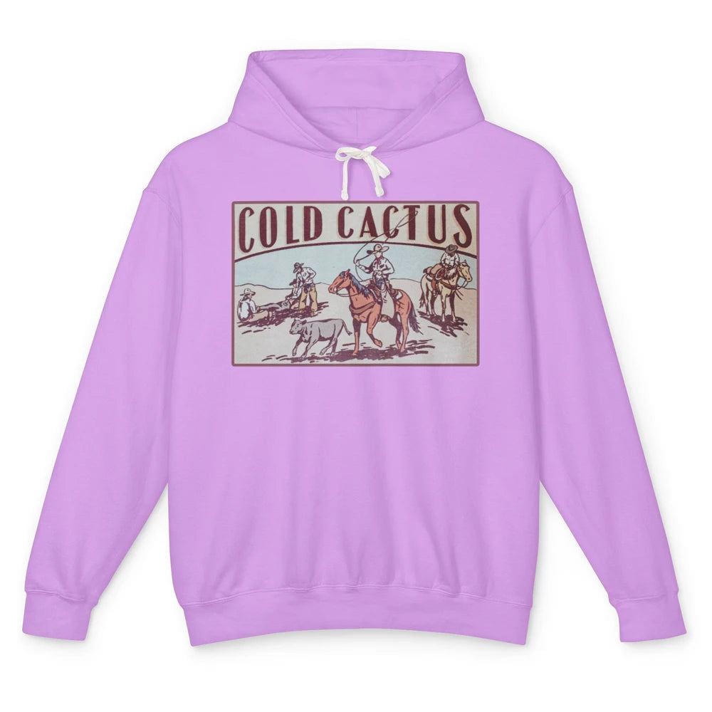 Retro Cowboy Horseback Rider Cold Cactus Western Country Unisex Lightweight Hoodie