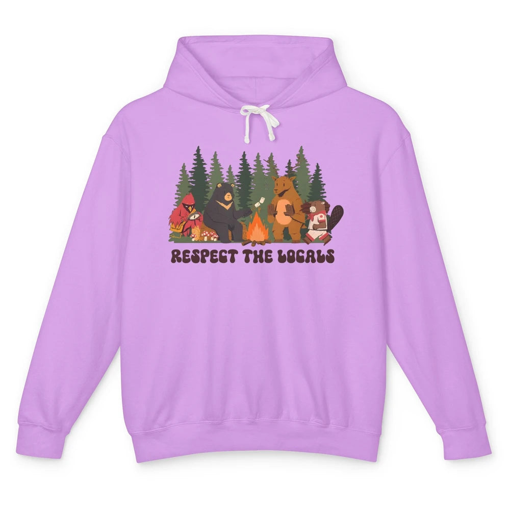 Respect Local Wildlife Camping Outdoor Mountain Environment Unisex Lightweight Hoodie