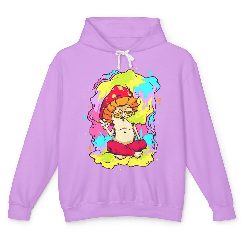 Stay Trippy Little Hippie Mushroom Cigarette Plant Retro 70s Unisex Lightweight Hoodie