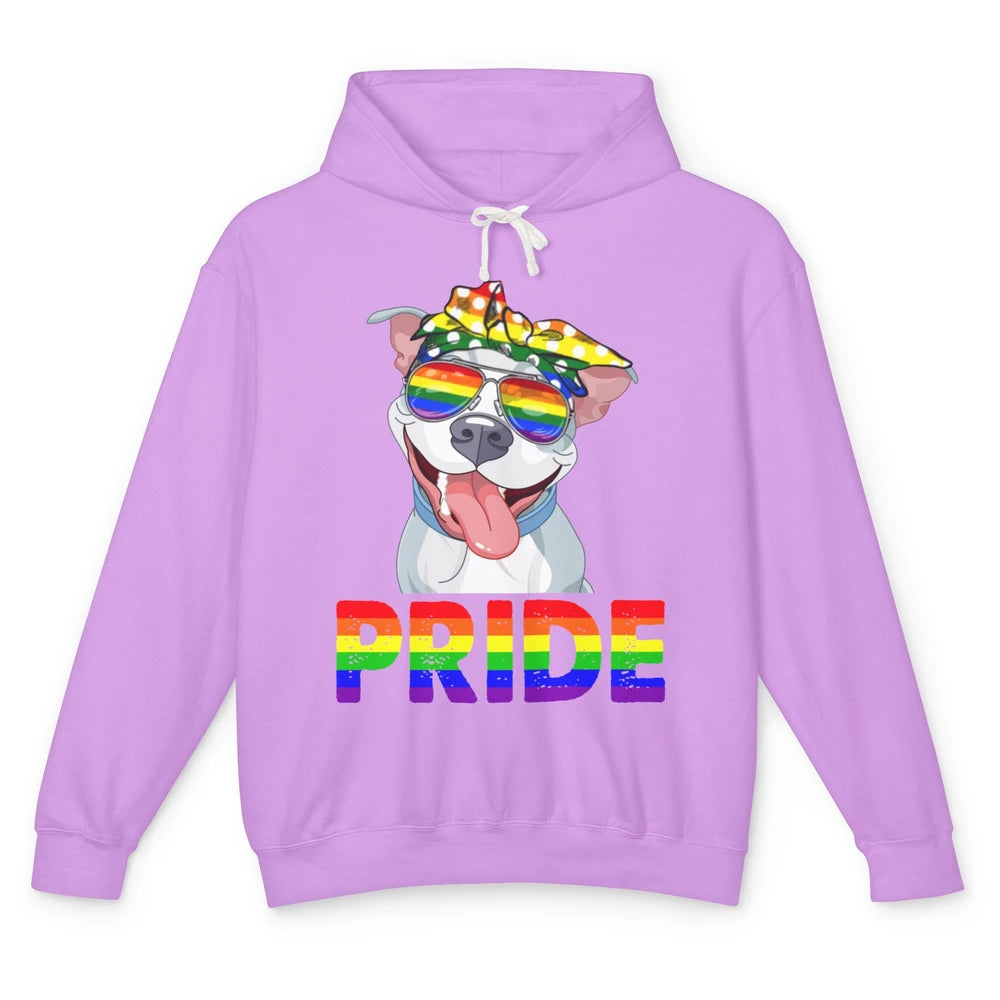 Pitbull Pride Dog Mom LGBT Gay Pride Month Unisex Lightweight Hoodie