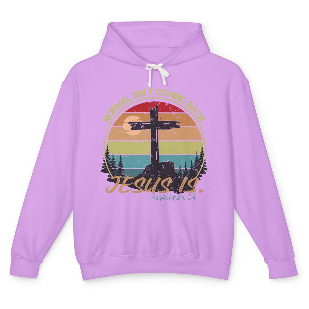 Vintage Normal Isn't Coming Back Jesus is Christian Western Unisex Lightweight Hoodie