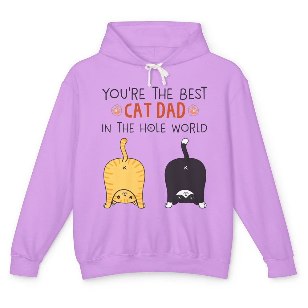 Funny Best Cat Dad In The Hole World Father's Day Unisex Lightweight Hoodie