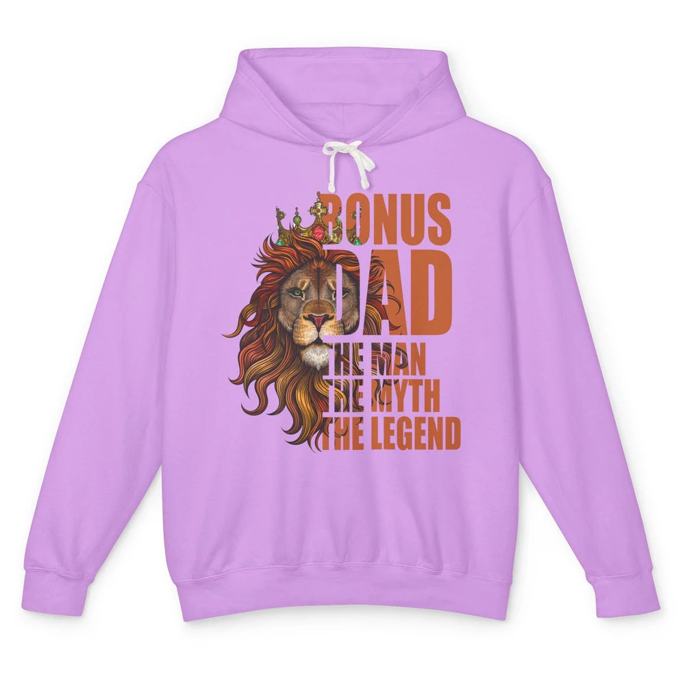 Vintage Lion Bonus Dad The Man The Myth The Legend Dad Gift Unisex Lightweight Hoodie