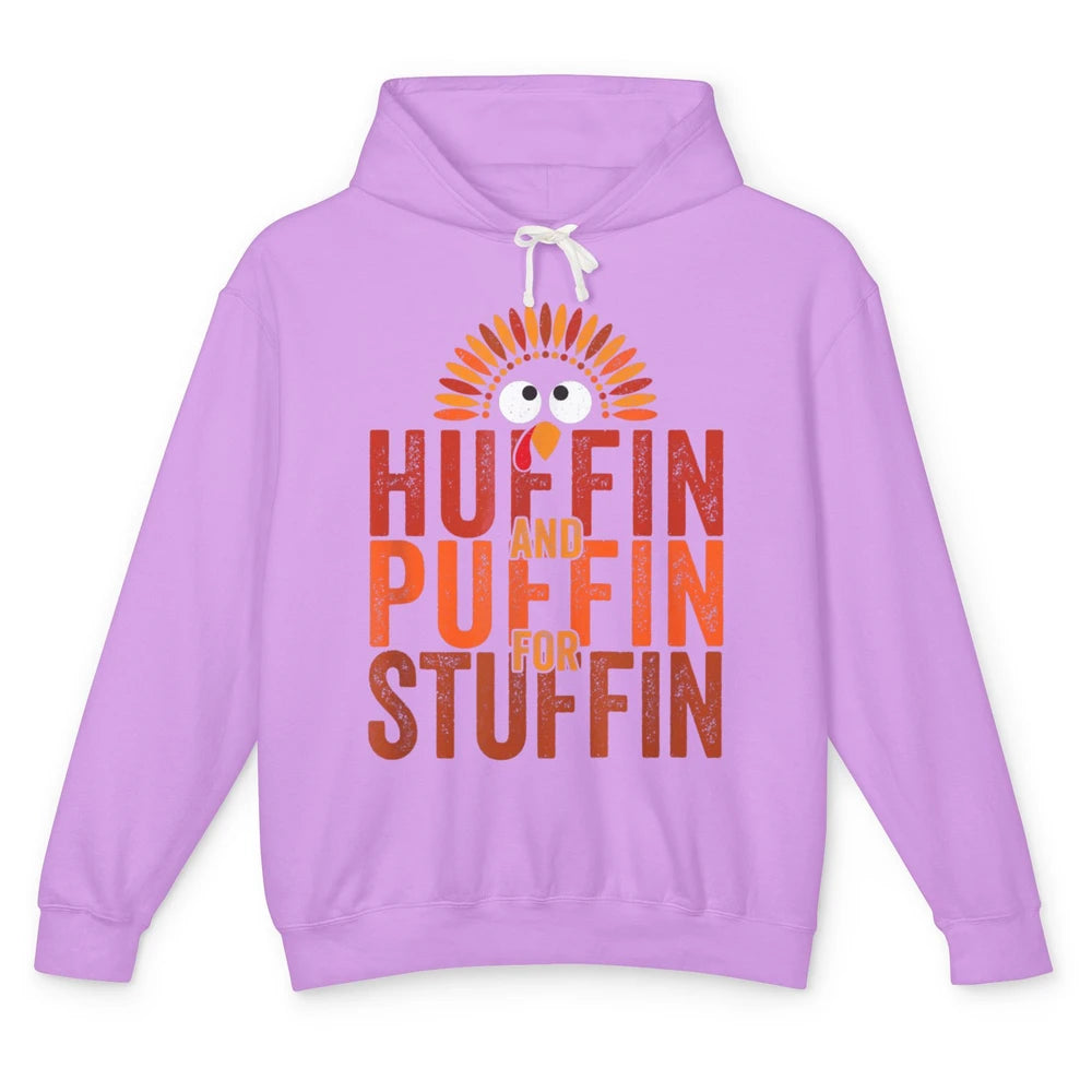 Thanksgiving Run Turkey Trot Huffin And Puffin Chicken Fall Unisex Lightweight Hoodie