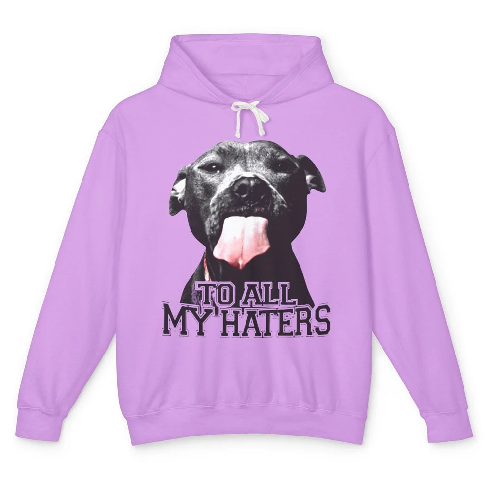 Funny Pitbull To All My Haters Dog Mom Dad Mothers Day Gift Unisex Lightweight Hoodie