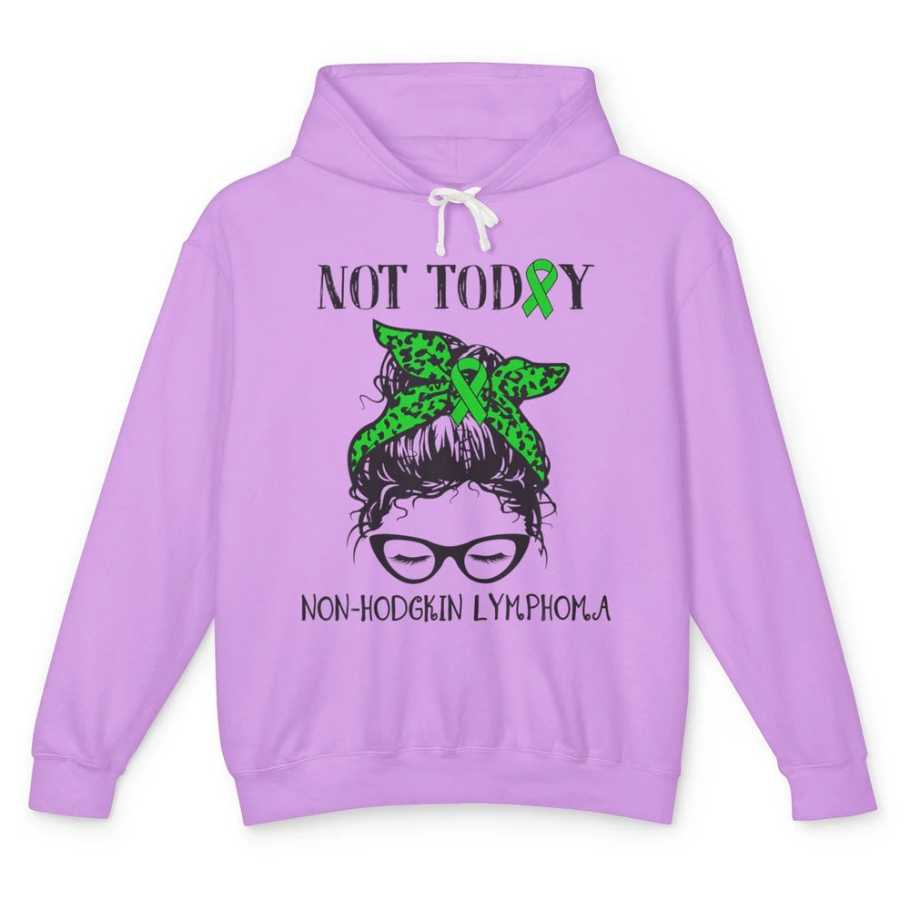 Non-Hodgkin Lymphoma Cancer Warrior Messy Hair Leopard Green Unisex Lightweight Hoodie