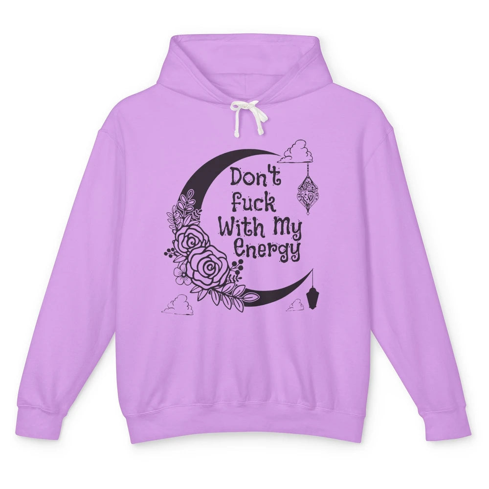 Retro Moon Witchy Don't Mess With My Energy Halloween Witch Unisex Lightweight Hoodie