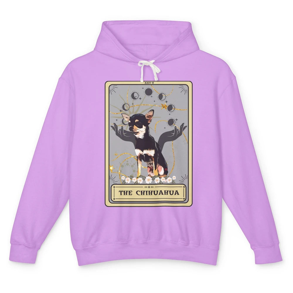 The Chihuahua Tarot Card Black Chihuahua Halloween Dog Mom Unisex Lightweight Hoodie