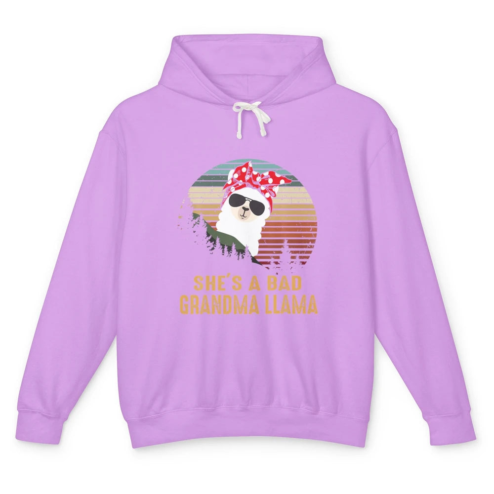 Funny Bad Grandma Llama Funny Farm Animal Alpaca Mothers Day Unisex Lightweight Hoodie