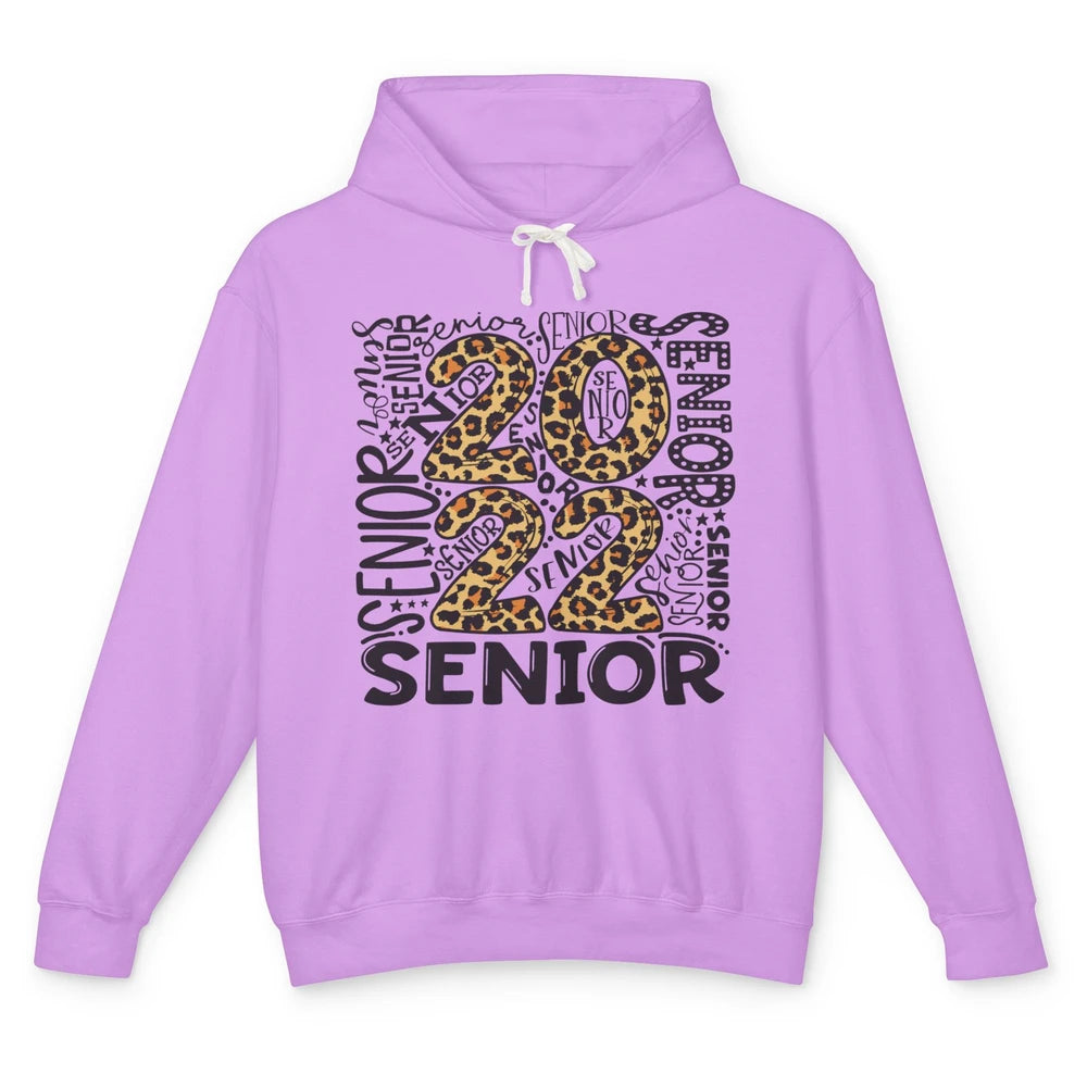 Leopard Senior 2022 Bachelors Hat Class Of 2022 Graduates Unisex Lightweight Hoodie