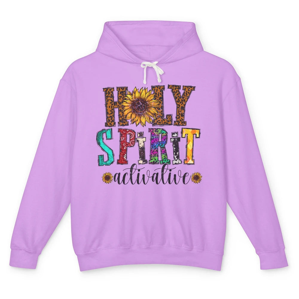 Leopard Sunflower Holy Spirit Activate Western Christian Unisex Lightweight Hoodie